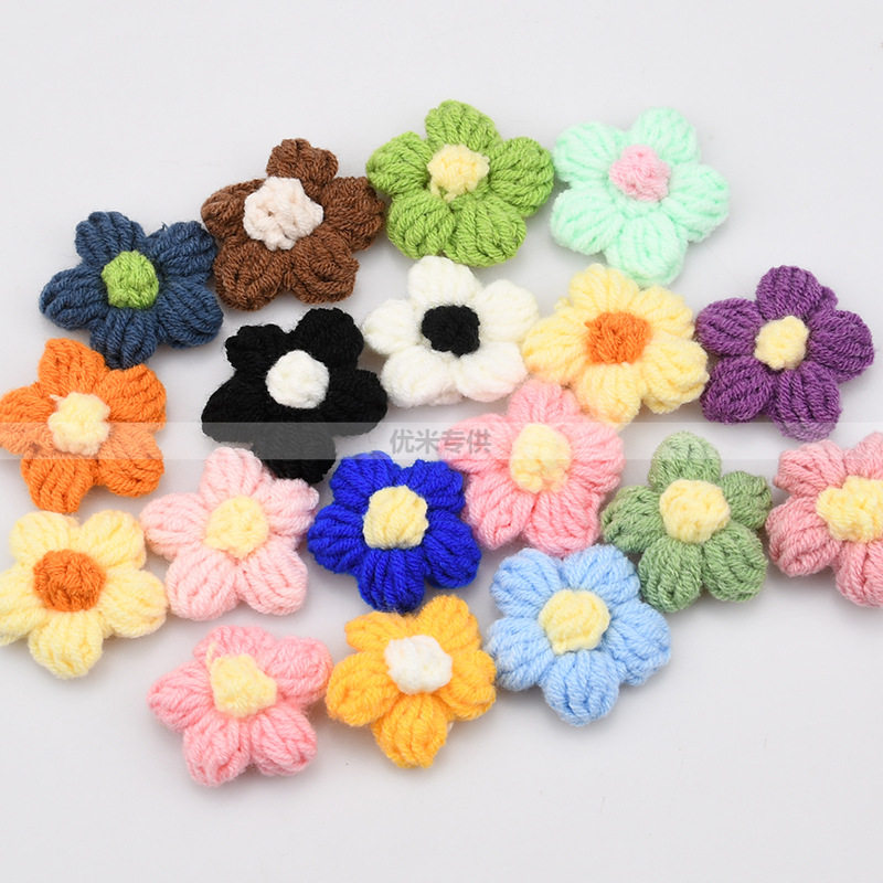 Craft Embellishments - El Yapımı Tığ İşi Beş Yapraklı