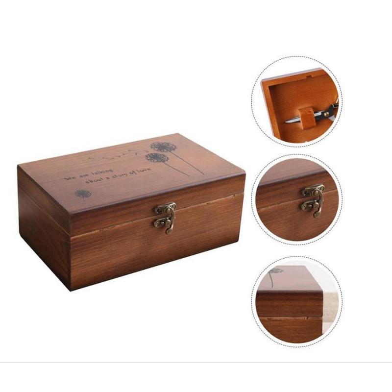 Craft Embellishment Storage - Ahşap Dikiş Malzemeleri Düzenleyici Üç Bölmeli