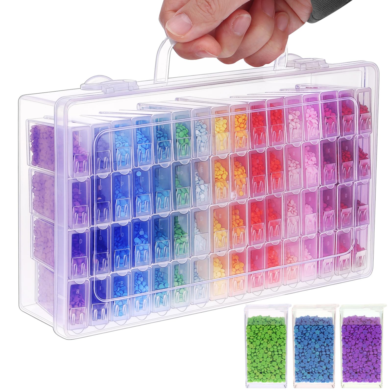 Craft Embellishment Storage - 1/2/3/4'lü Paket 64 Bölmeli Elmas Boyama