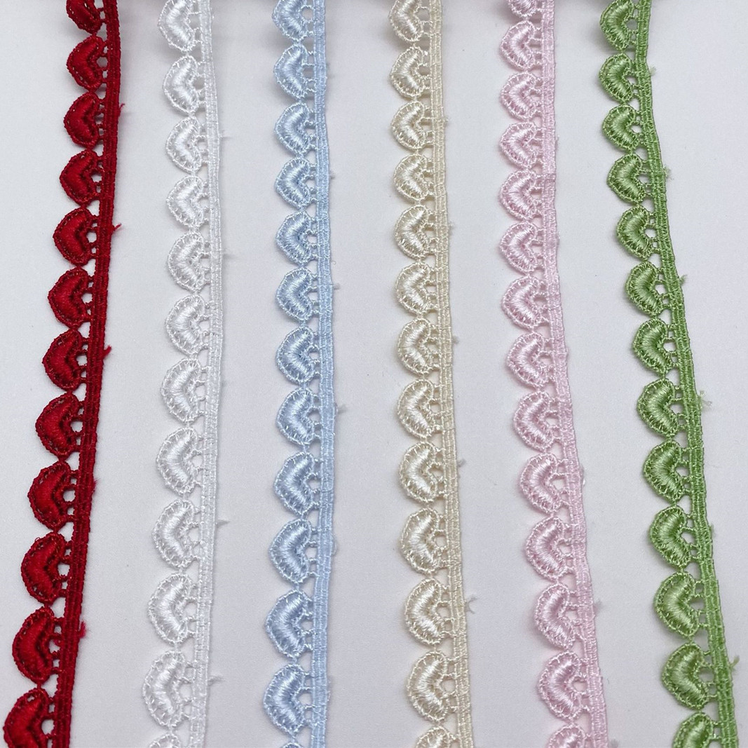 Lace Ribbon Trim - 4 metre Işlemeli Renkli Tek Taraflı
