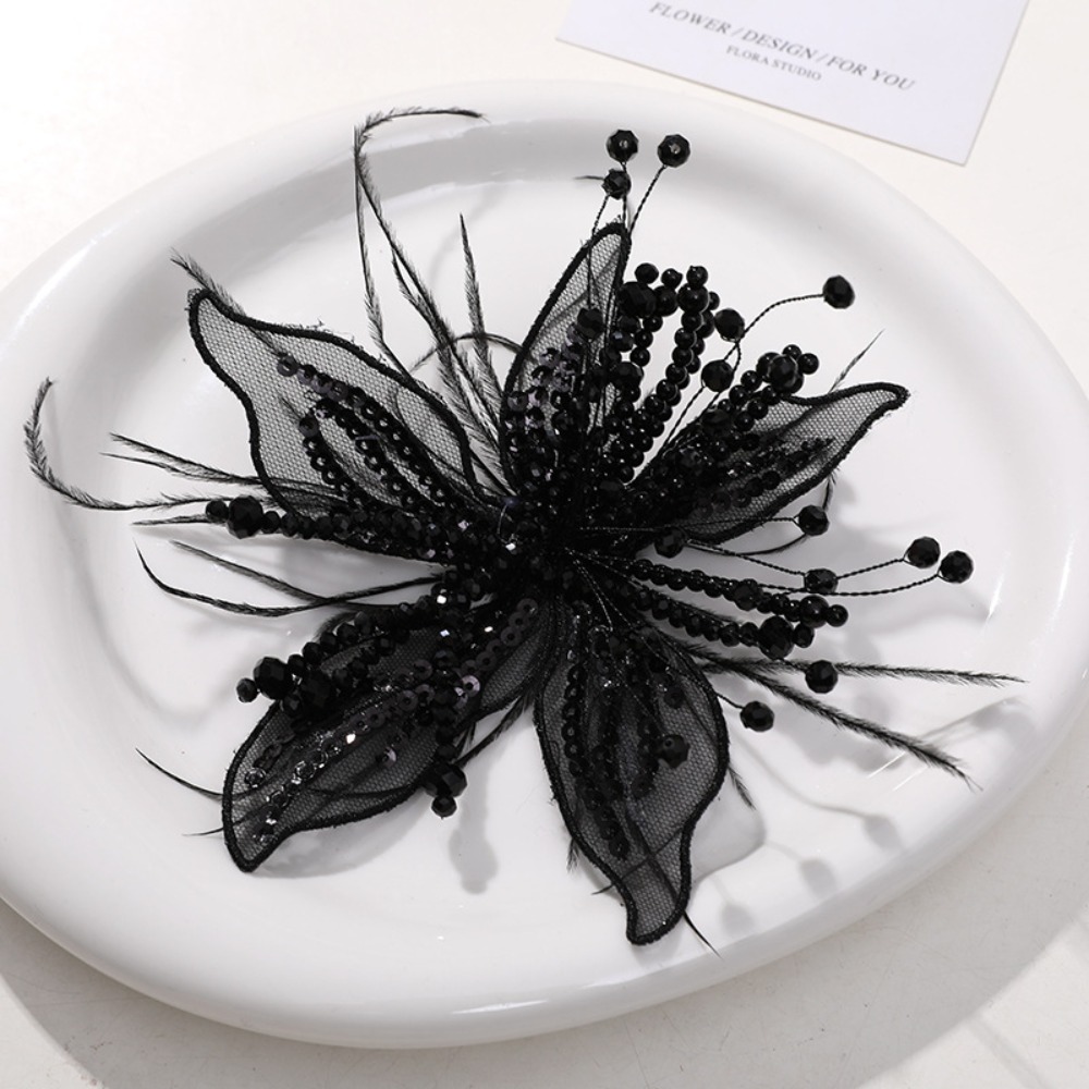Applique Patch Flower - 1 adet tüy inci 3D organze