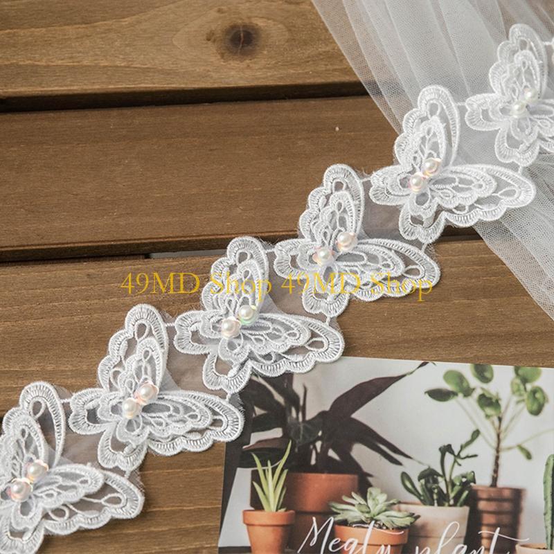 Lace Ribbon Trim - 49MD 1 Yard Ilmek Kelebek Işlemeli