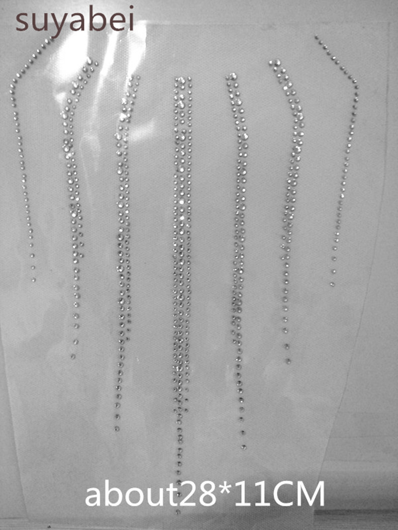 Hotfix Rhinestone Sheet - 2 adet/grup Şelale Yaka Tasarımlı Rhinestone