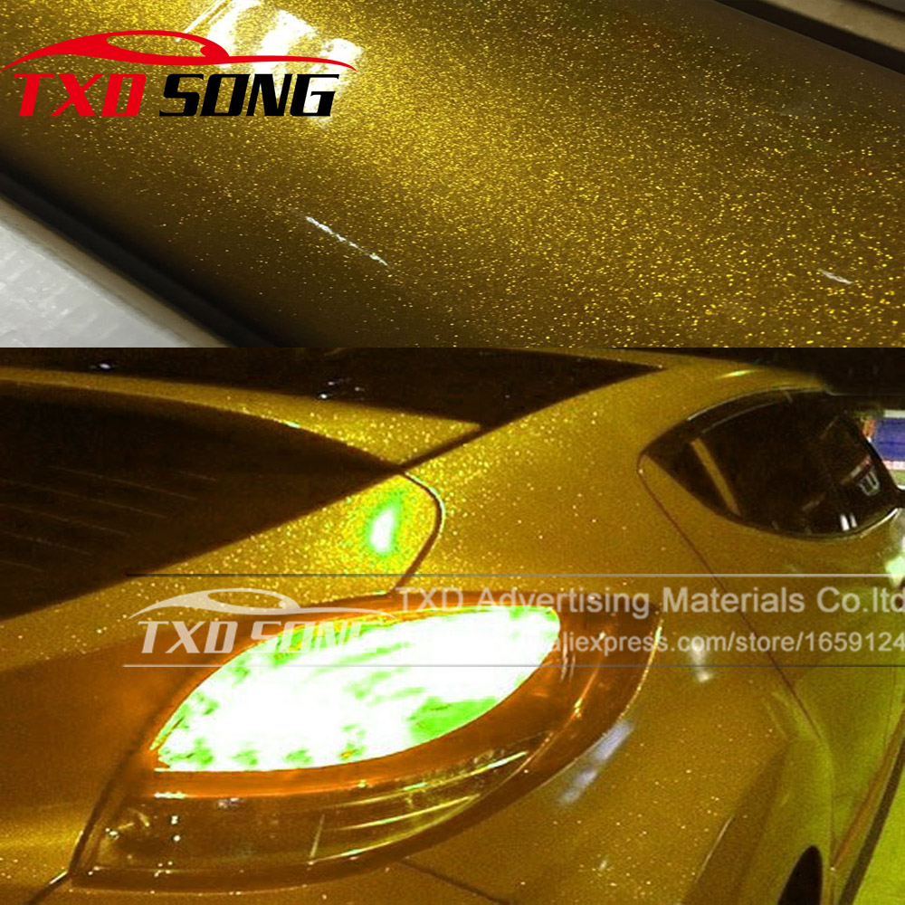 Glitter Vinyl Roll - 12/30/50/58CMX100CM/LOT Altın Yüksek Parlak Glitter Elmas