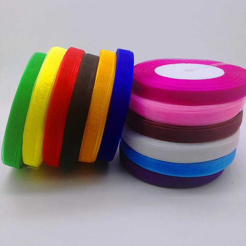 Organza Ribbon Spool - Sıcak 10mm 50 metre biriktirme saten