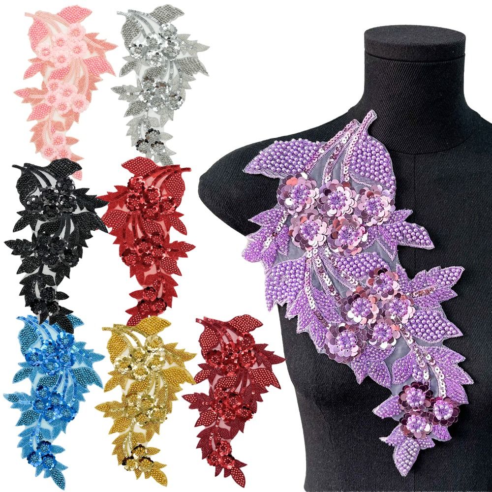 Applique Patch Flower - Moda 3D Pul Payetli Çiçek Yamaları