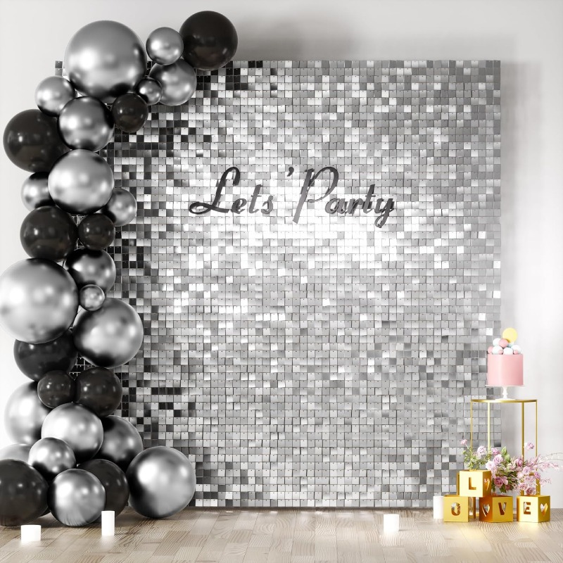 Sequin Fabric Panel - 12/16/18/24 adet pırıltılı duvar arka planları