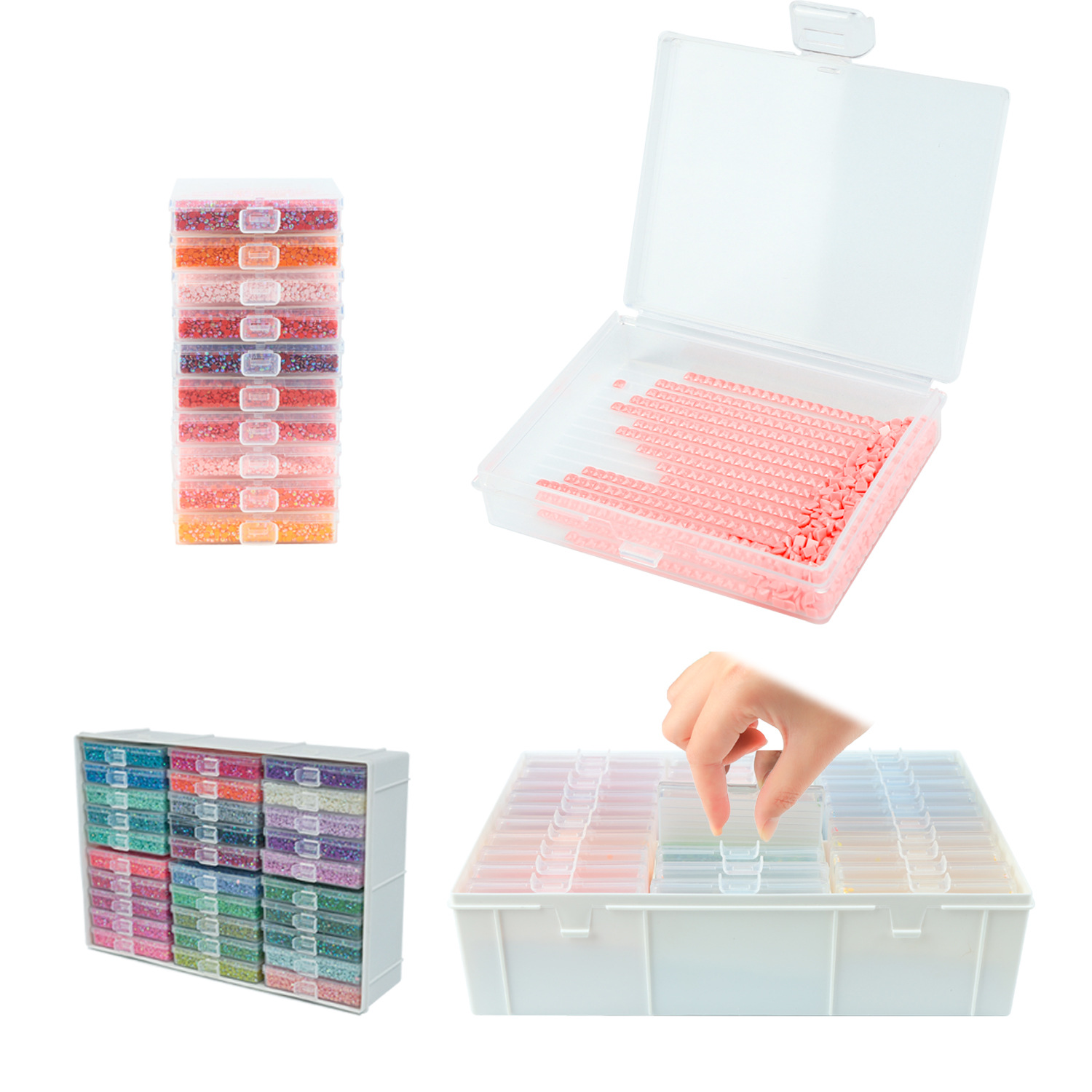 Craft Embellishment Storage - Elmas Boyama Sanatı Tepsi Seti, 60