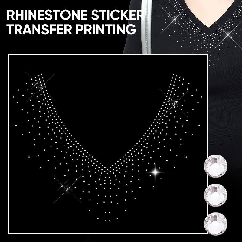 Hotfix Rhinestone Sheet - QIAO 1/2/4/6 Adet V Yaka Simli
