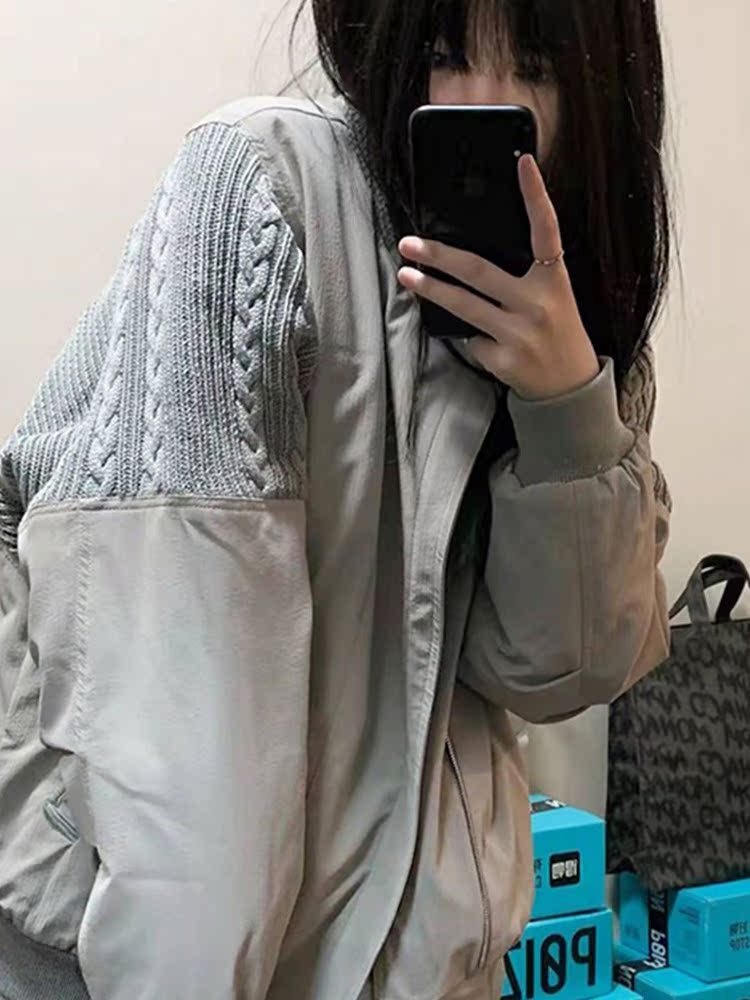 Sequin Fabric Panel - Beyzbol Ceketleri Kore Kadınları Payetler Sevimli