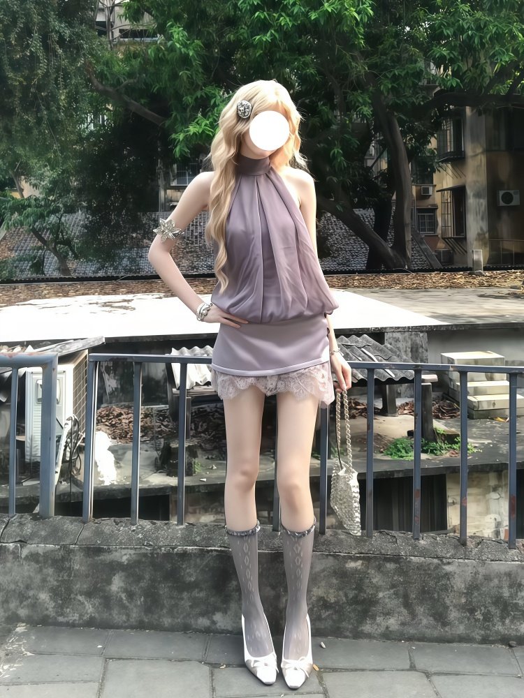 Tatlı Lolita 2 Parça Set Kadın - Lace Ribbon Trim incelemesi ve fiyatı