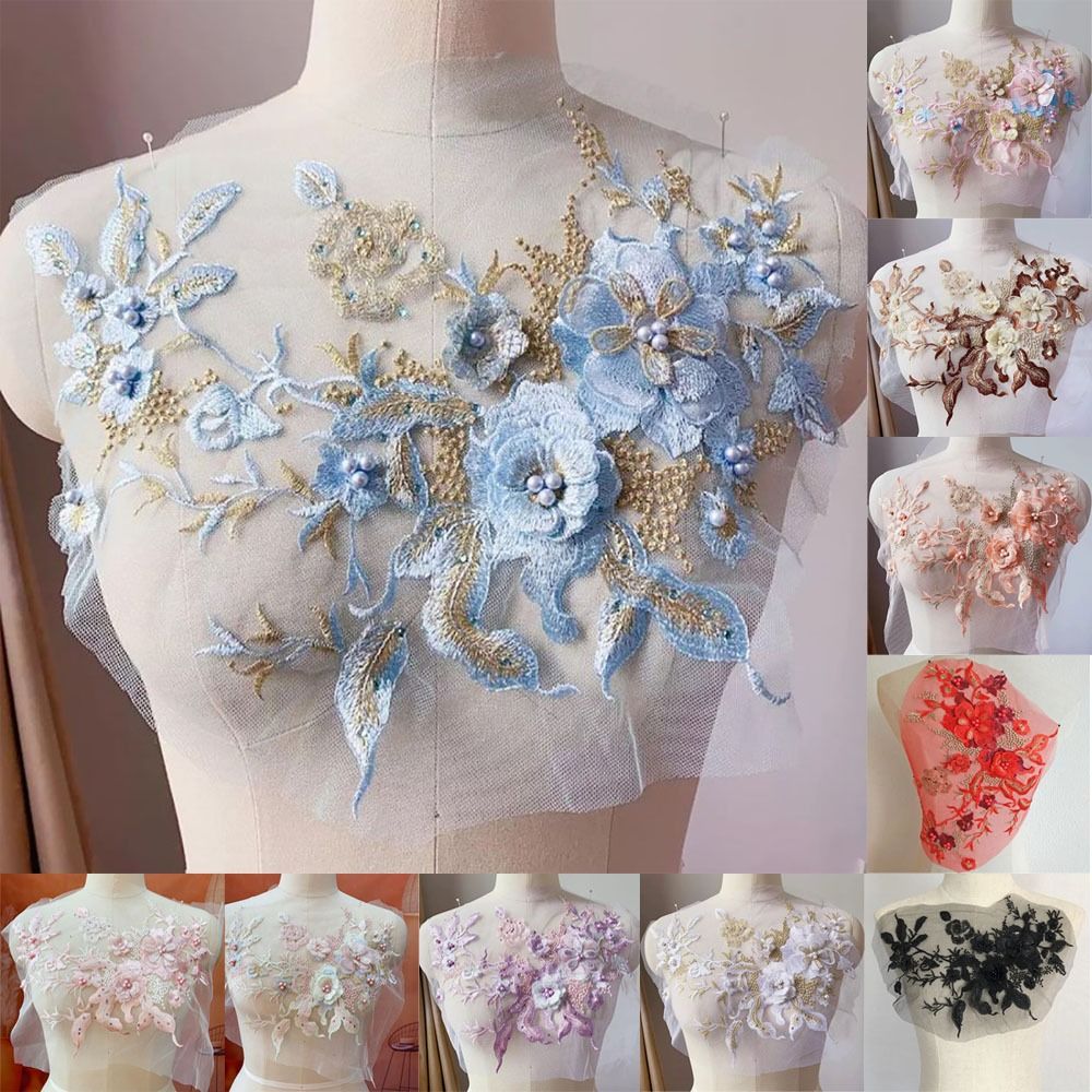 3D Çiçekler Boncuklu Dantel Ku - Applique Patch Flower incelemesi ve fiyatı