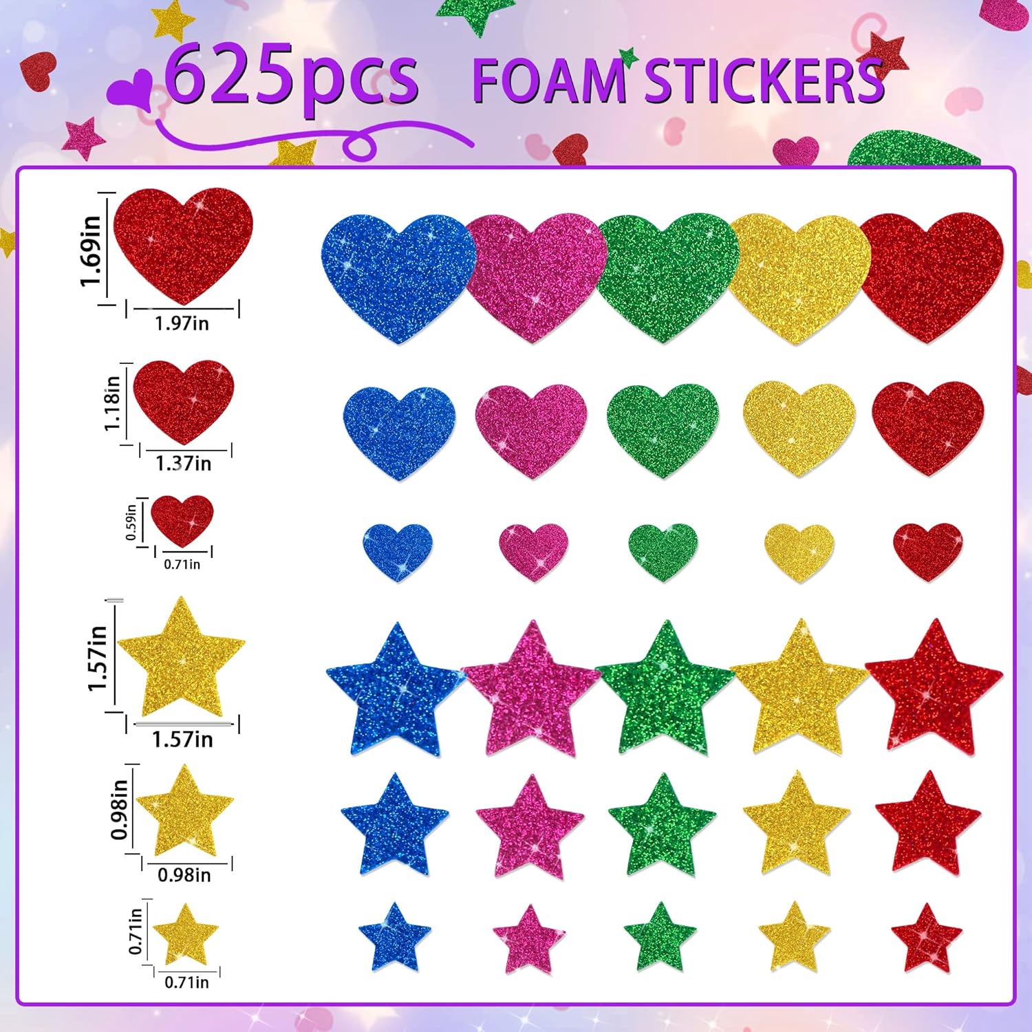 625 Adet Glitter Kalp Köpük Çı - Glitter Vinyl Roll incelemesi ve fiyatı