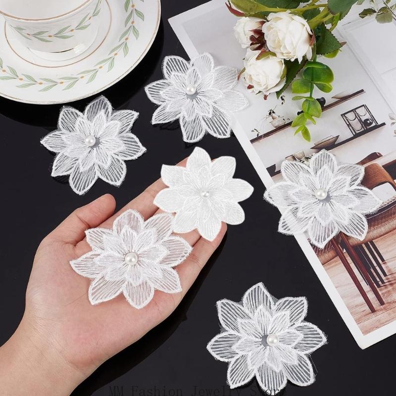 20 Paket Dekoratif Beyaz Çiçek - Applique Patch Flower incelemesi ve fiyatı
