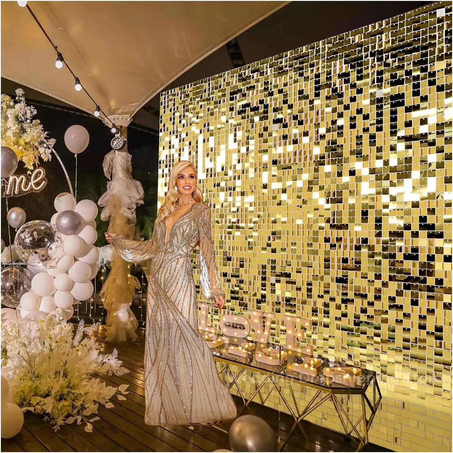 12/24/30 adet pırıltılı duvar  - Sequin Fabric Panel incelemesi ve fiyatı