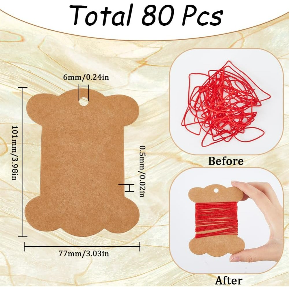 80 adet Nakış Ipliği Karton Bo - Organza Ribbon Spool incelemesi ve fiyatı