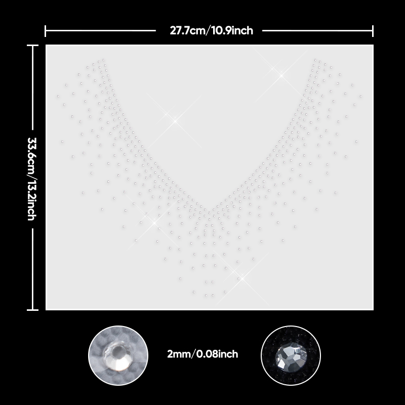 QIAO 1/2/4/6 Adet V Yaka Simli - Hotfix Rhinestone Sheet incelemesi ve fiyatı