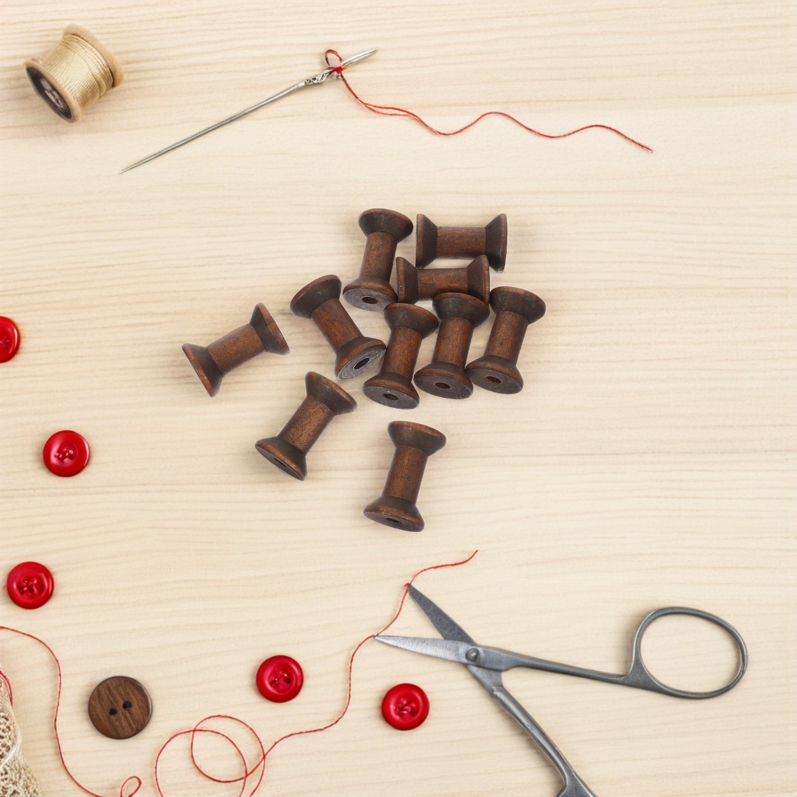 10 adet doğal ahşap makaralar  - Organza Ribbon Spool incelemesi ve fiyatı