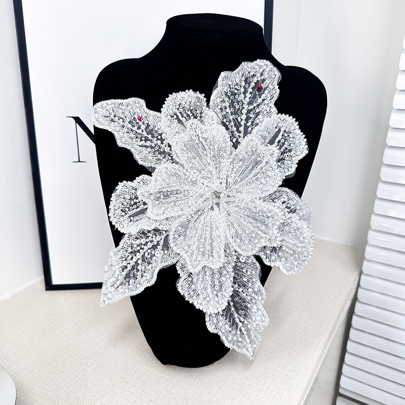 Beyaz Dantel Payet Boncuklu Çi - Applique Patch Flower incelemesi ve fiyatı